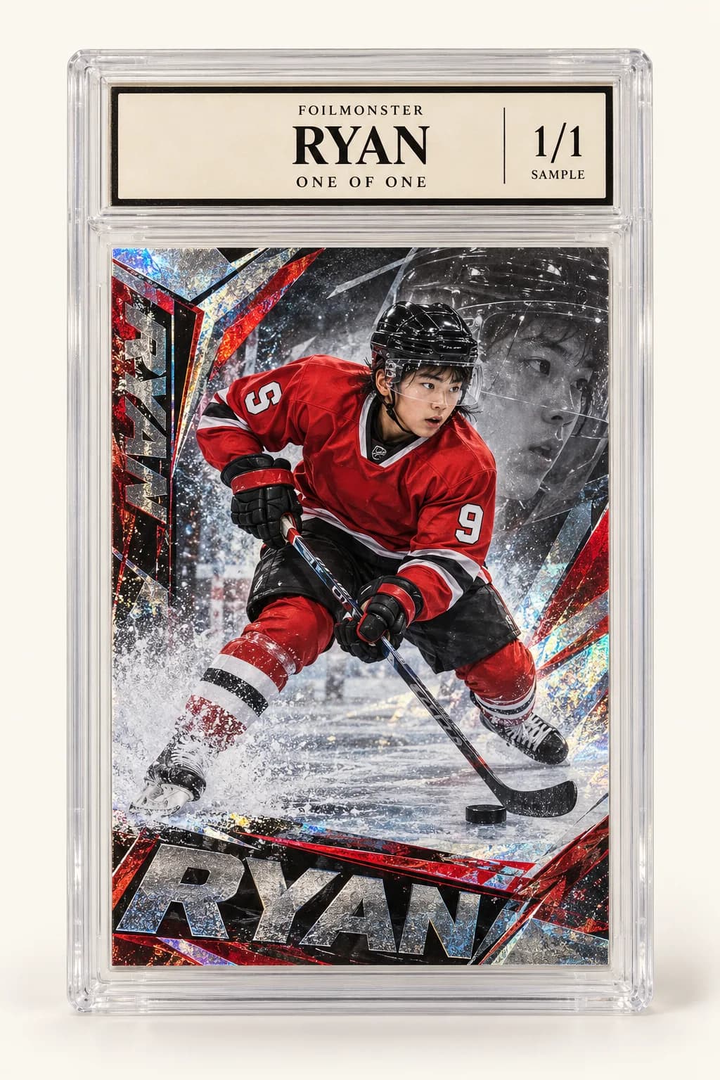 Hockey custom youth-athlete card example