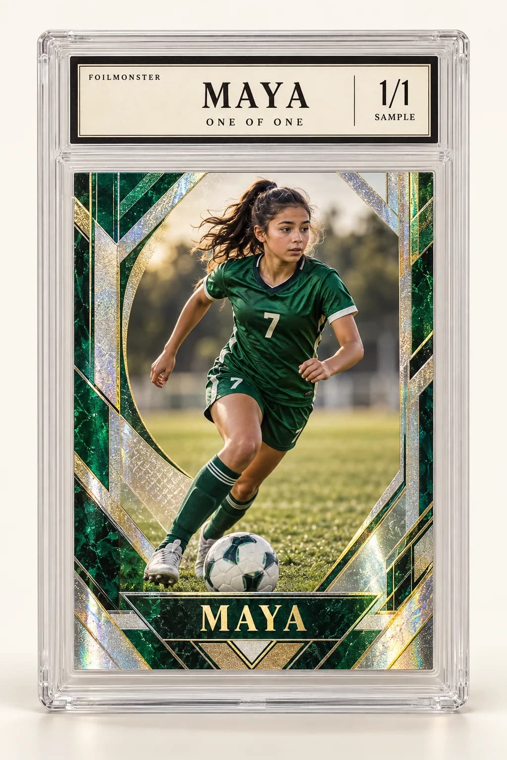 Soccer custom youth-athlete card example