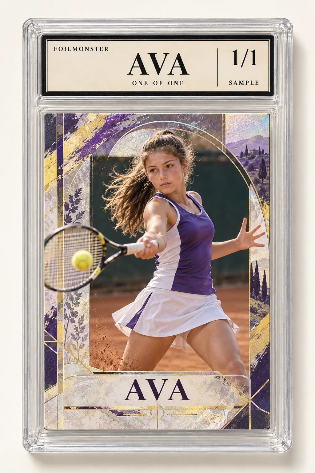 Tennis custom youth-athlete card example